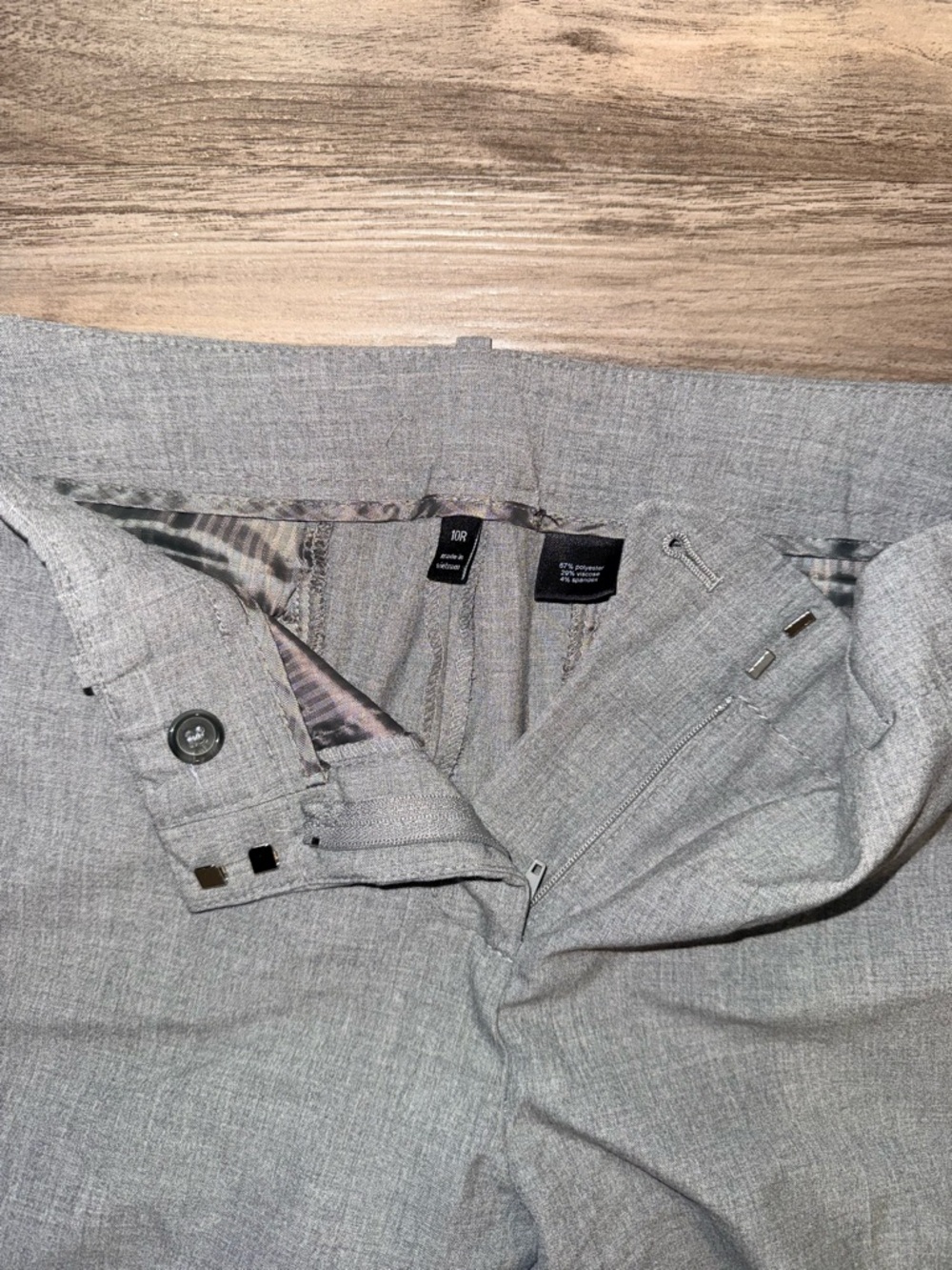 Gray Wide Leg Dress Pants Size 10R Work Office Career Trousers - Picture 3 of 10